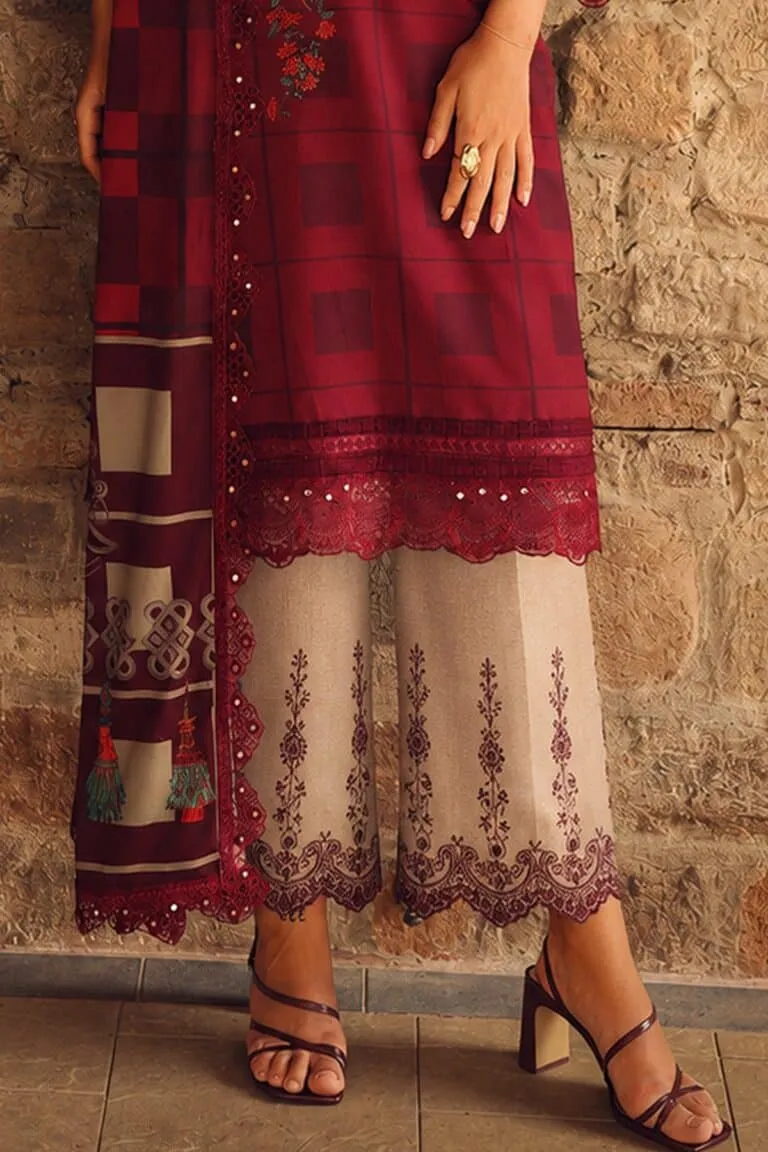 Charizma Combination Collection 3-PC Unstitched Embroidered Linen Collection CCW7-06 image 2