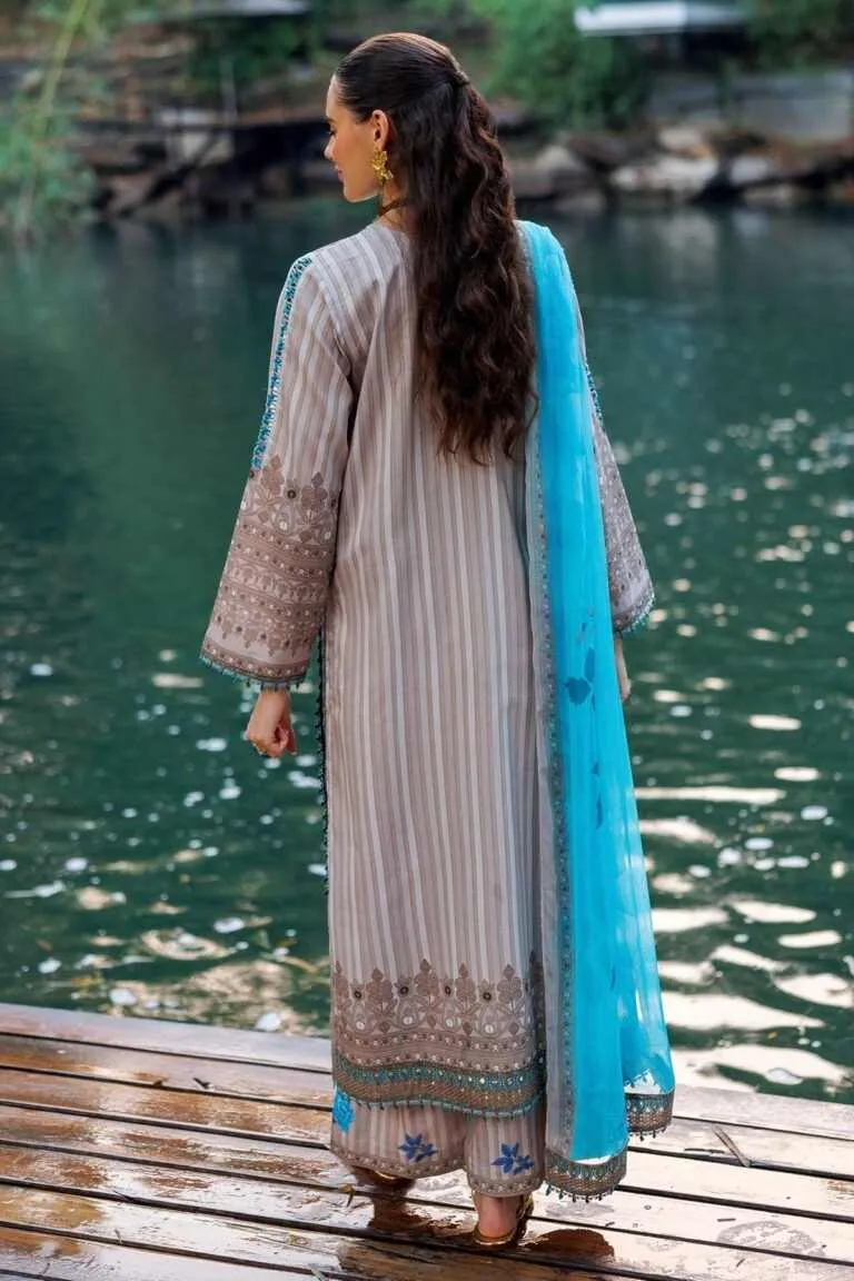 Charizma Combination Collection 3-PC Unstitched Embroidered Lawn Collection CC6-09 image 6