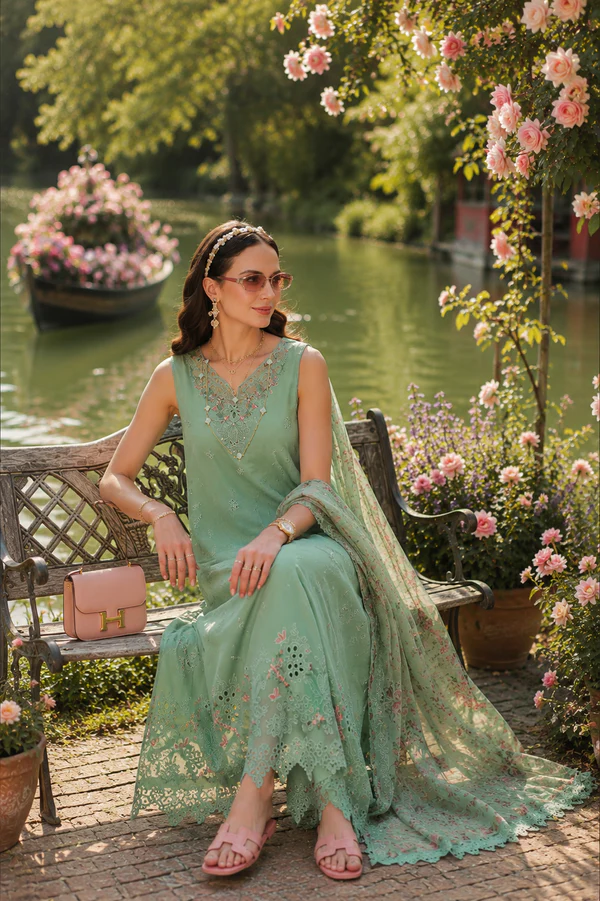 Noor  Luxury Printskhas ’26 by Saadia Asad || D9 – Aqua Minté