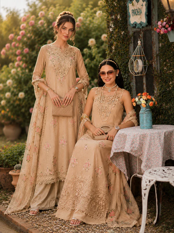 Noor  Luxury Printskhas ’26 by Saadia Asad || D13 – Blush Peach