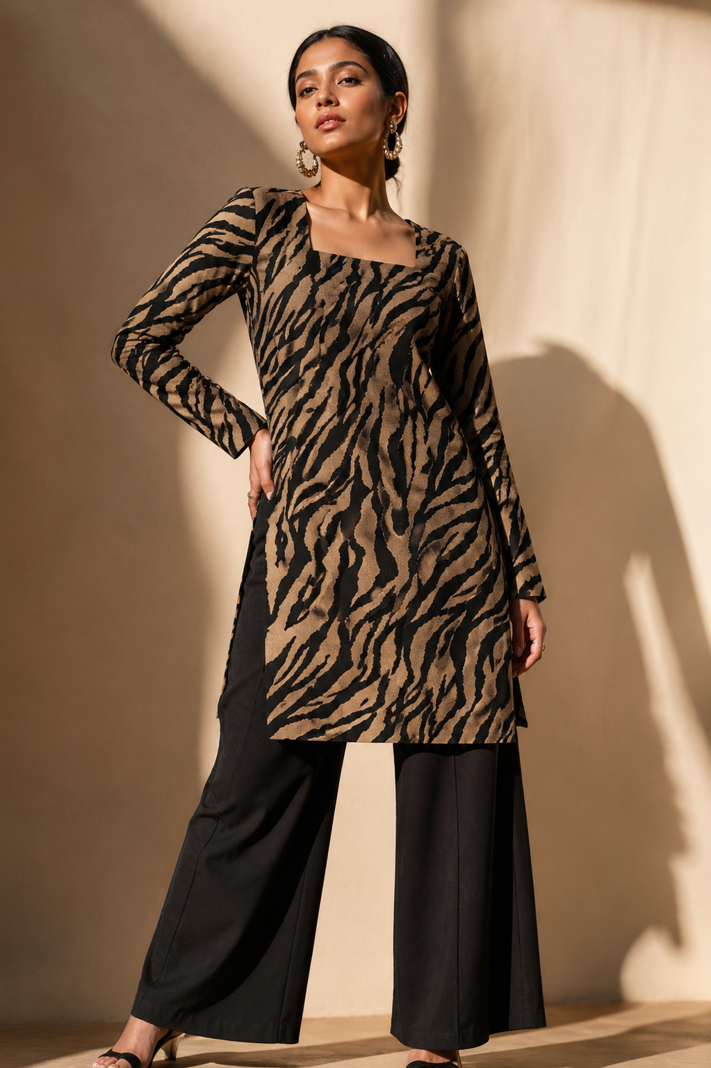 Zebra Luxe Digital Print Kurti