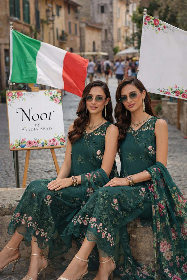 Noor Luxury Schiffli Laserkari ’26 – Vol 2 by Saadia Asad || D11 – Emerald Jewel