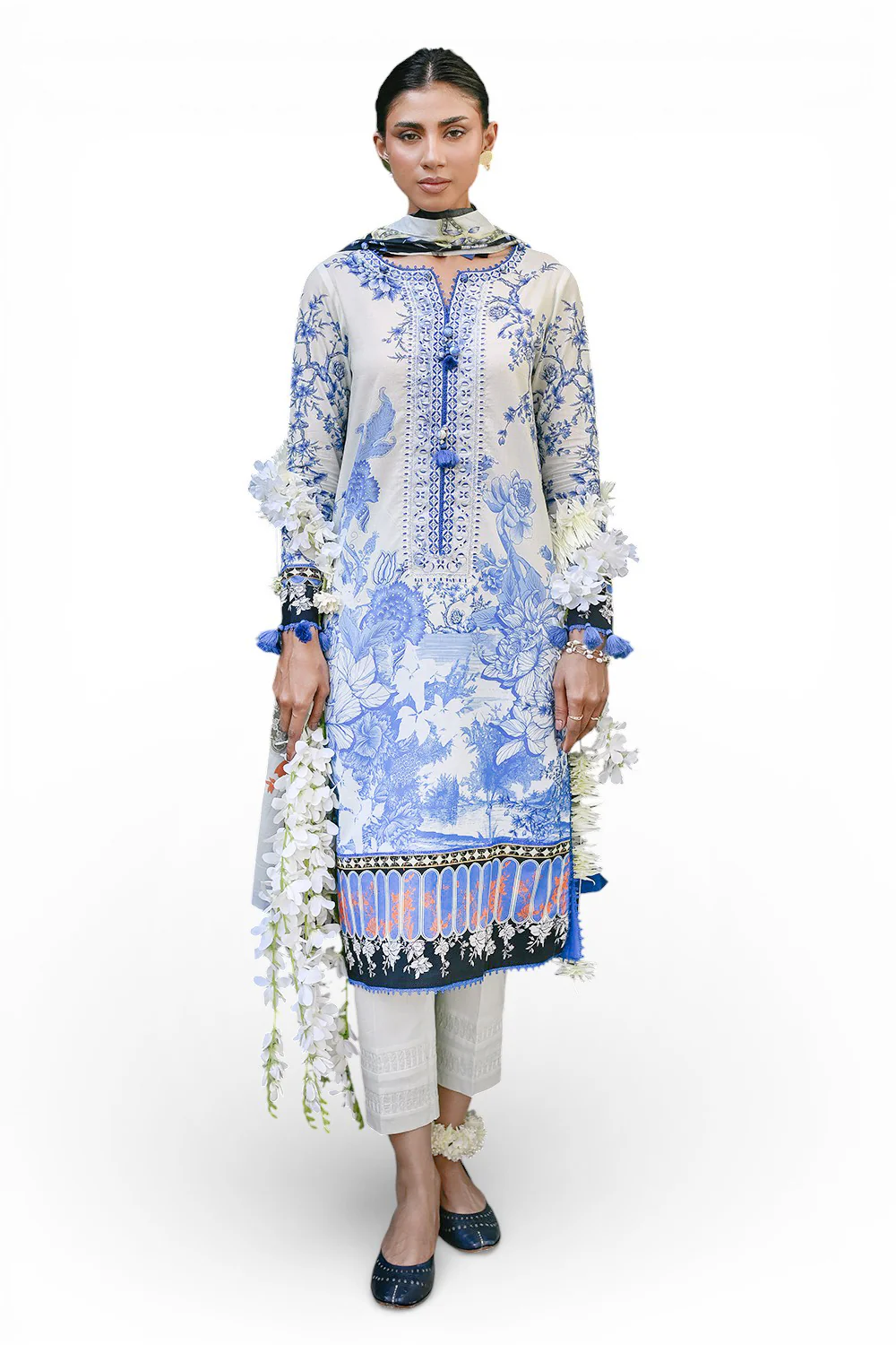 Gul Ahmed 3 Piece Printed Lawn Suit with Embroidered Neckline
