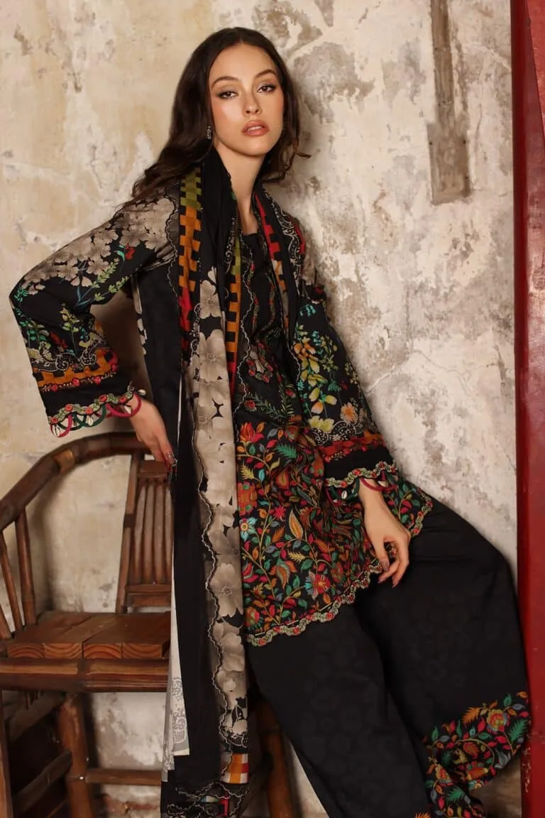 Charizma Combination Collection 3-PC Unstitched Embroidered Linen Collection CCW7-01 image 3