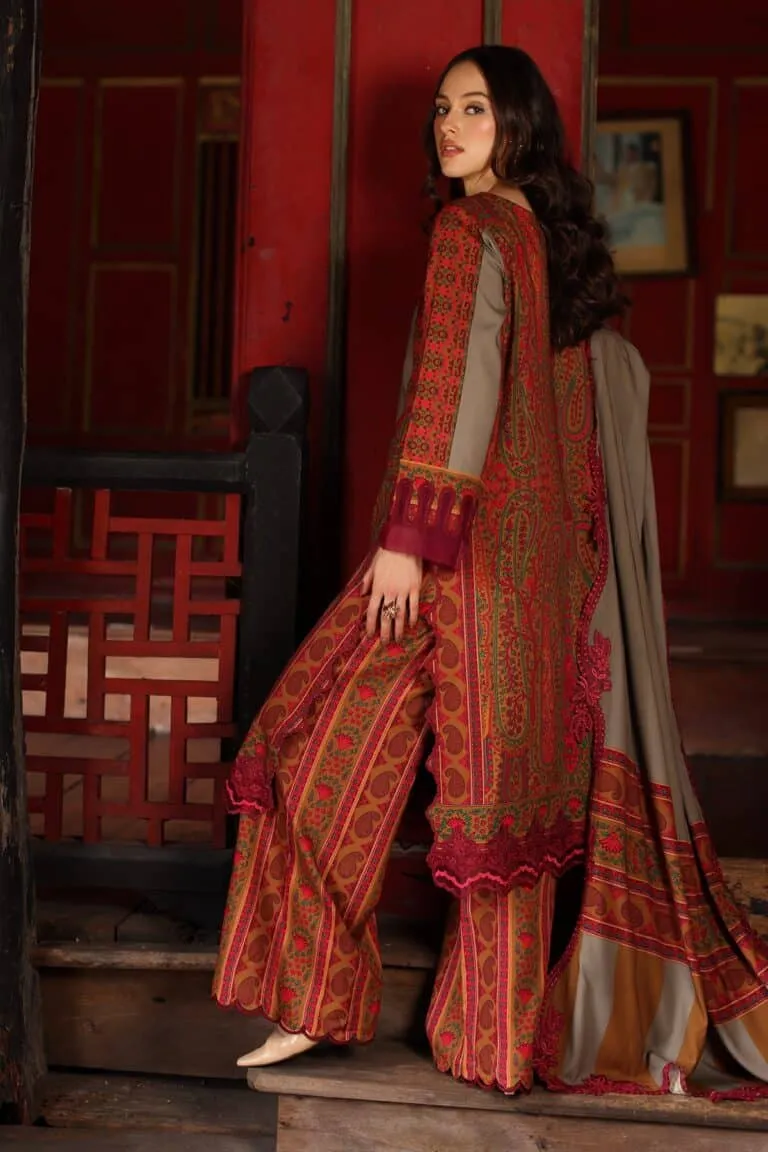 Charizma Combination Collection 3-PC Unstitched Embroidered Linen Collection CCW7-04 image 3
