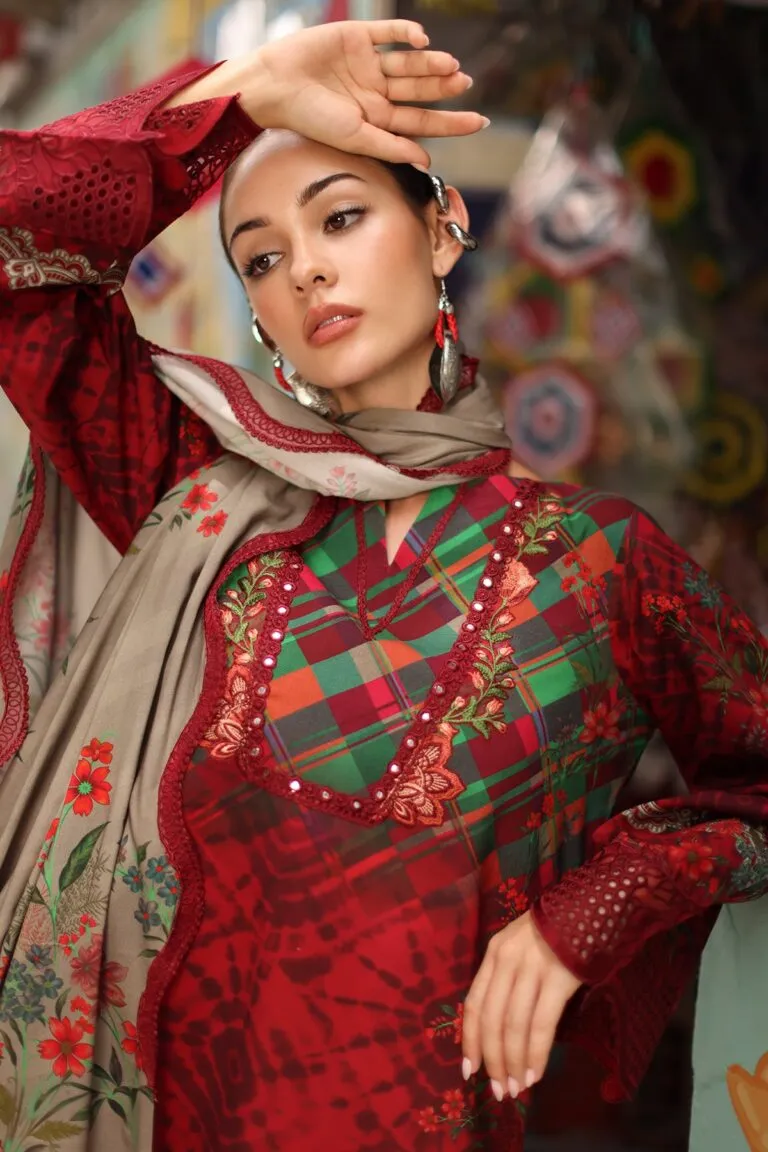 Charizma Combination Collection 3-PC Unstitched Embroidered Linen Collection CCW7-12 - New Arrivals
