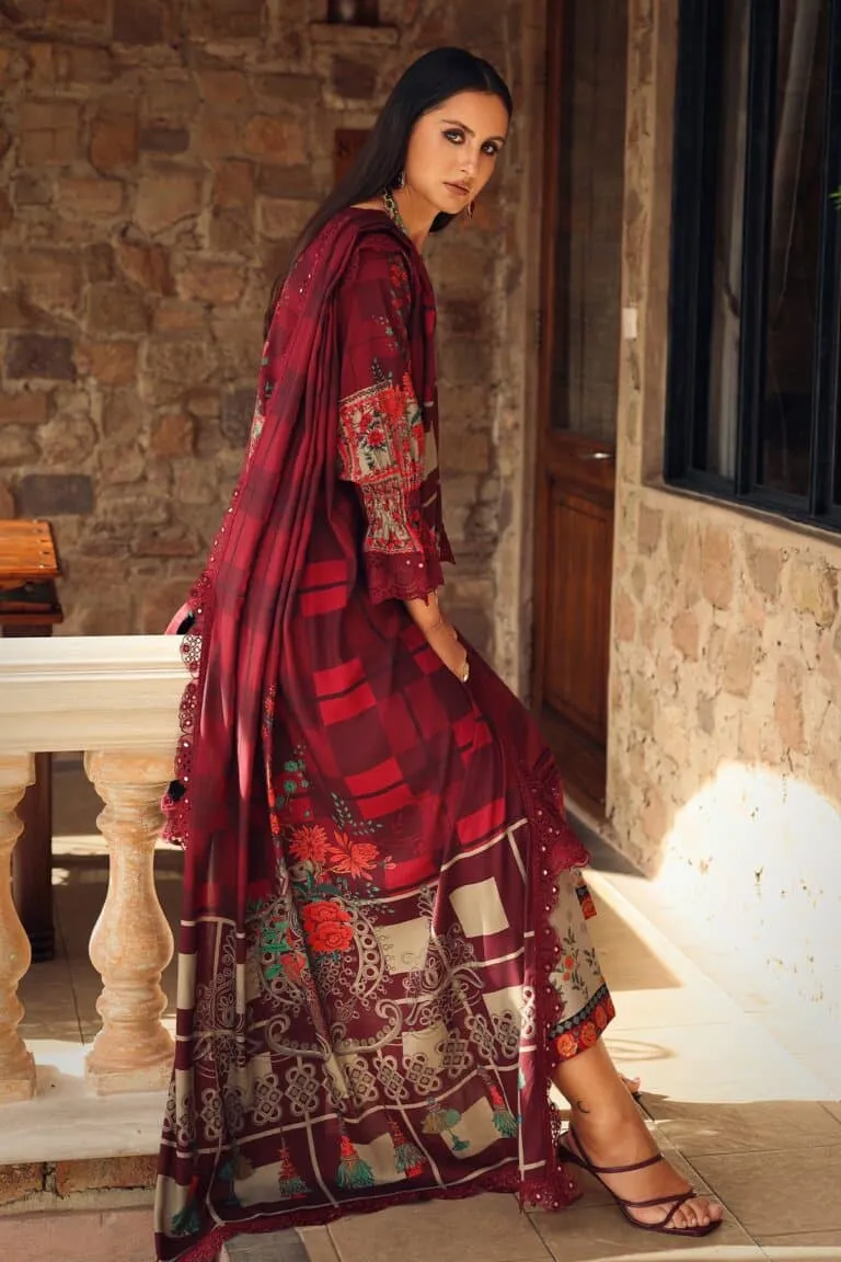 Charizma Combination Collection 3-PC Unstitched Embroidered Linen Collection CCW7-06 image 4