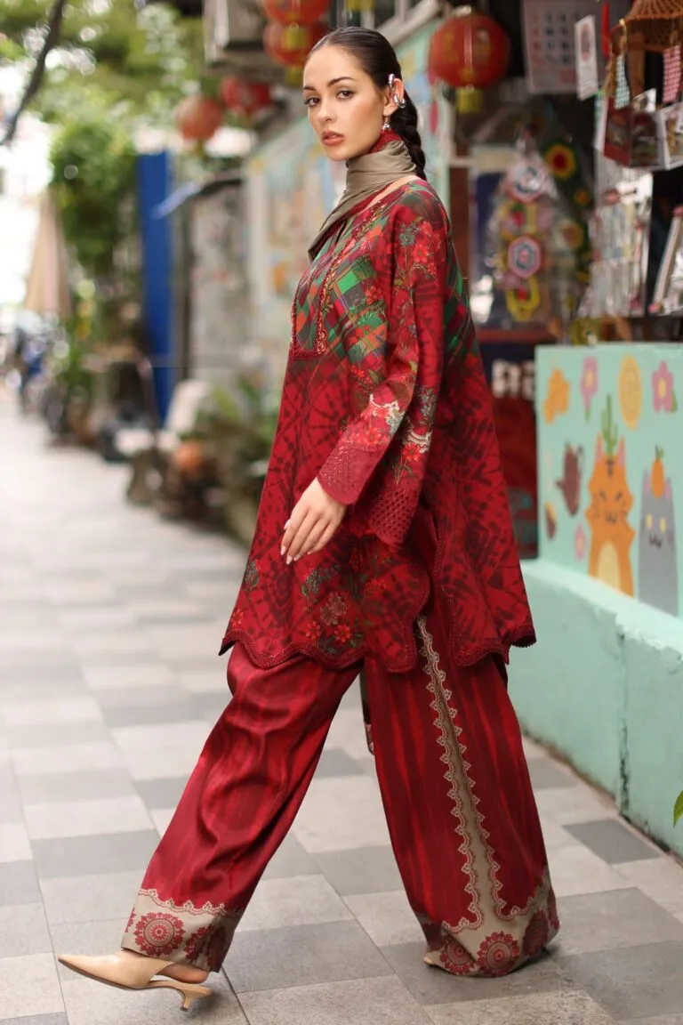 Charizma Combination Collection 3-PC Unstitched Embroidered Linen Collection CCW7-12 image 3