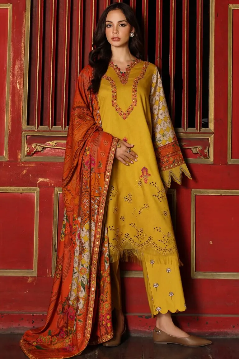 Charizma Combination Collection 3-PC Unstitched Embroidered Linen Collection CCW7-03