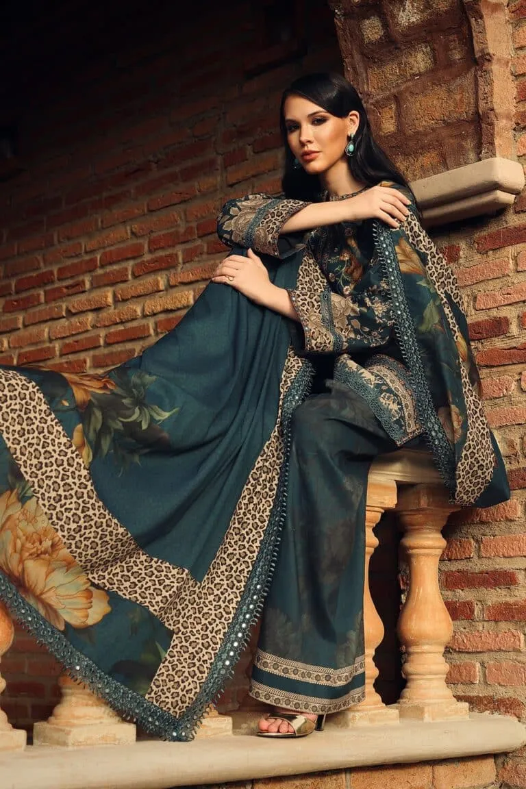 Charizma Combination Collection 3-PC Unstitched Embroidered Linen Collection CCW7-09 image 2