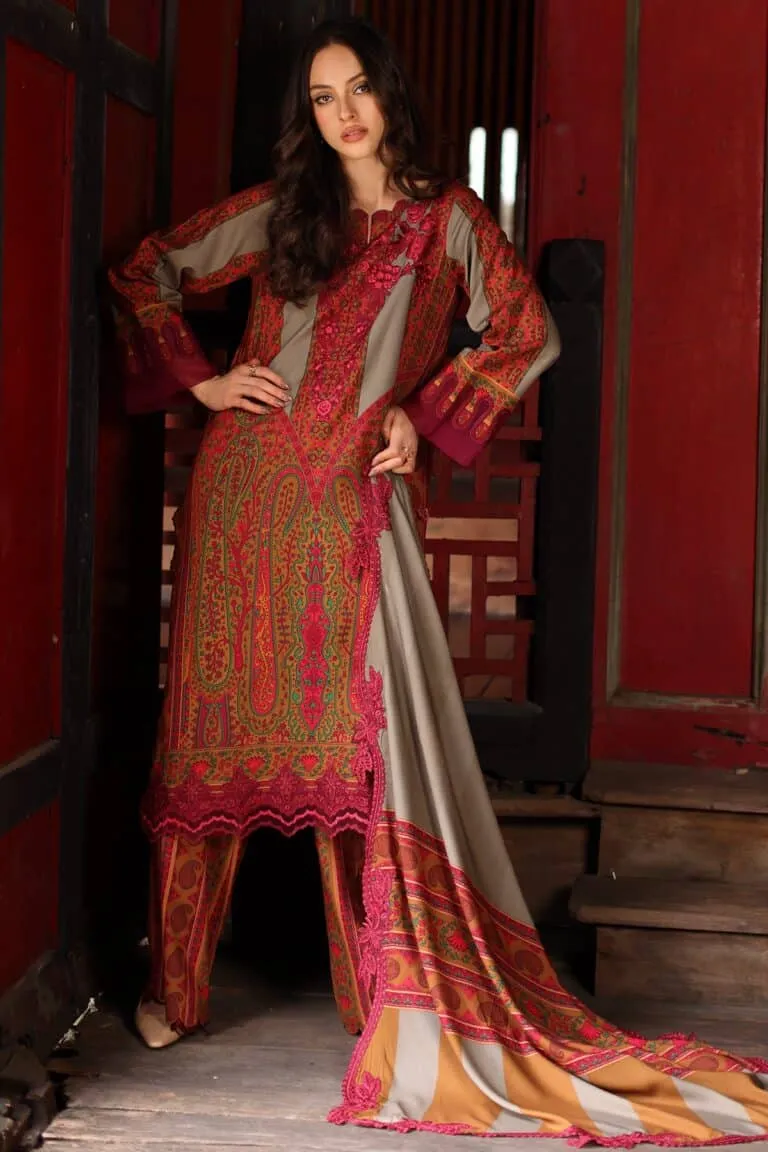 Charizma Combination Collection 3-PC Unstitched Embroidered Linen Collection CCW7-04