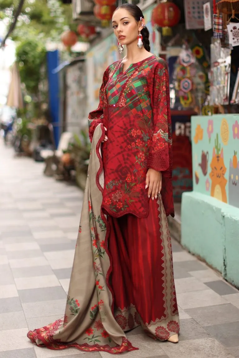 Charizma Combination Collection 3-PC Unstitched Embroidered Linen Collection CCW7-12 image 4