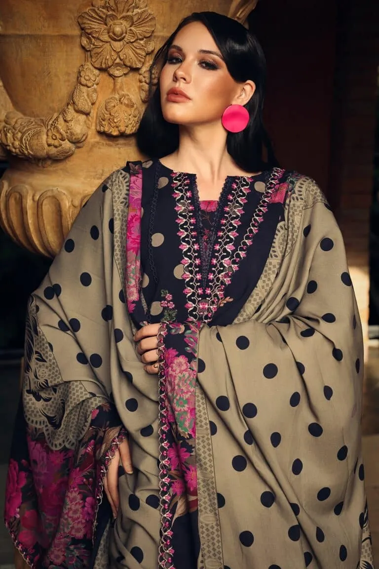 Charizma Combination Collection 3-PC Unstitched Embroidered Linen Collection CCW7-08 image 3