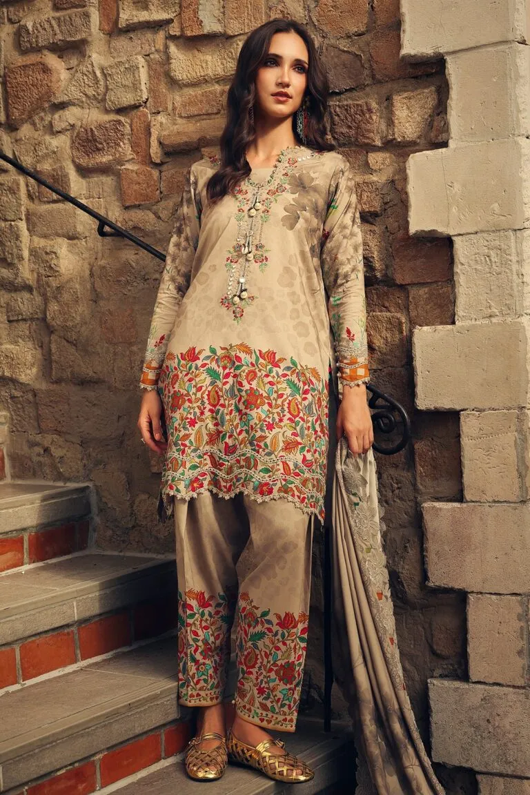 Charizma Combination Collection 3-PC Unstitched Embroidered Linen Collection CCW7-07 - New Arrivals