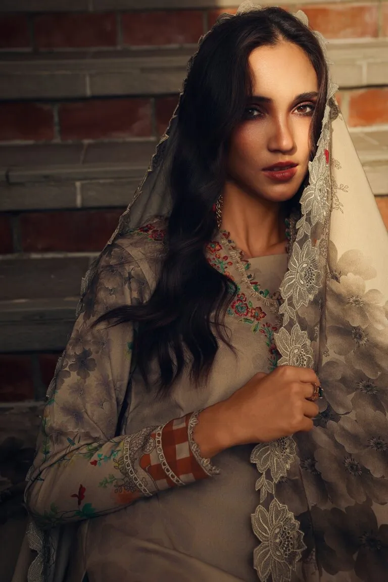 Charizma Combination Collection 3-PC Unstitched Embroidered Linen Collection CCW7-07 image 2