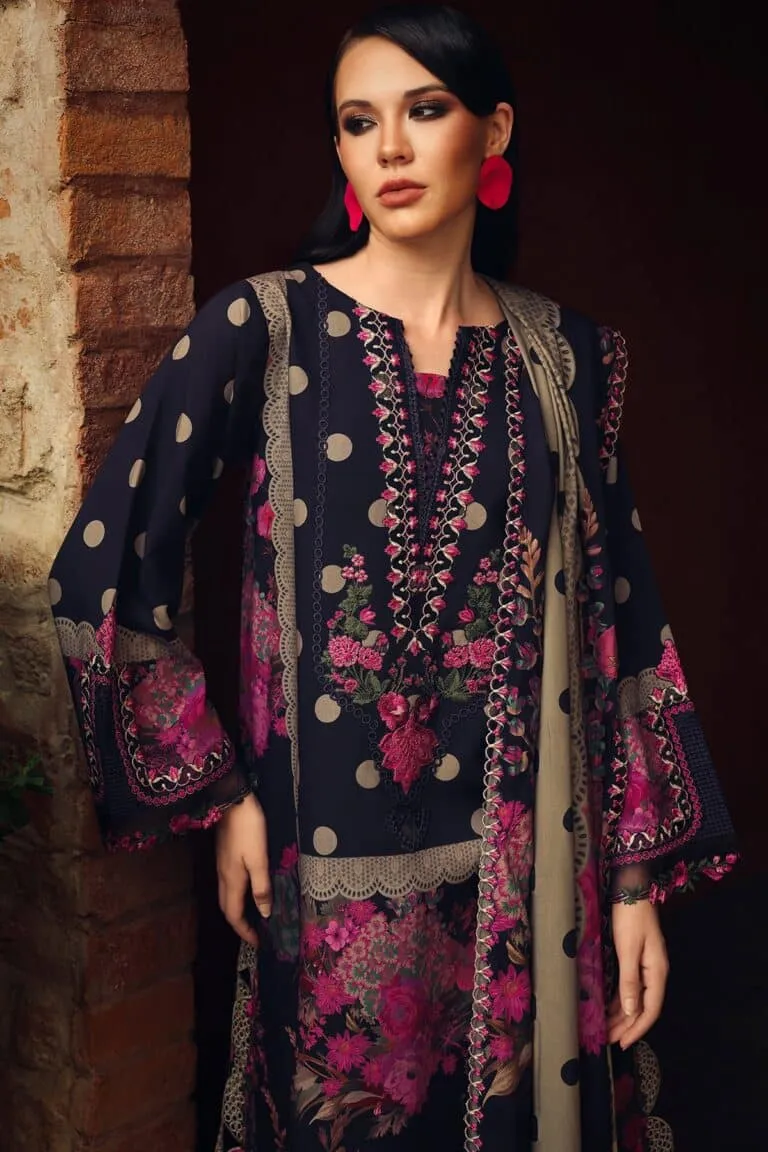 Charizma Combination Collection 3-PC Unstitched Embroidered Linen Collection CCW7-08 image 5