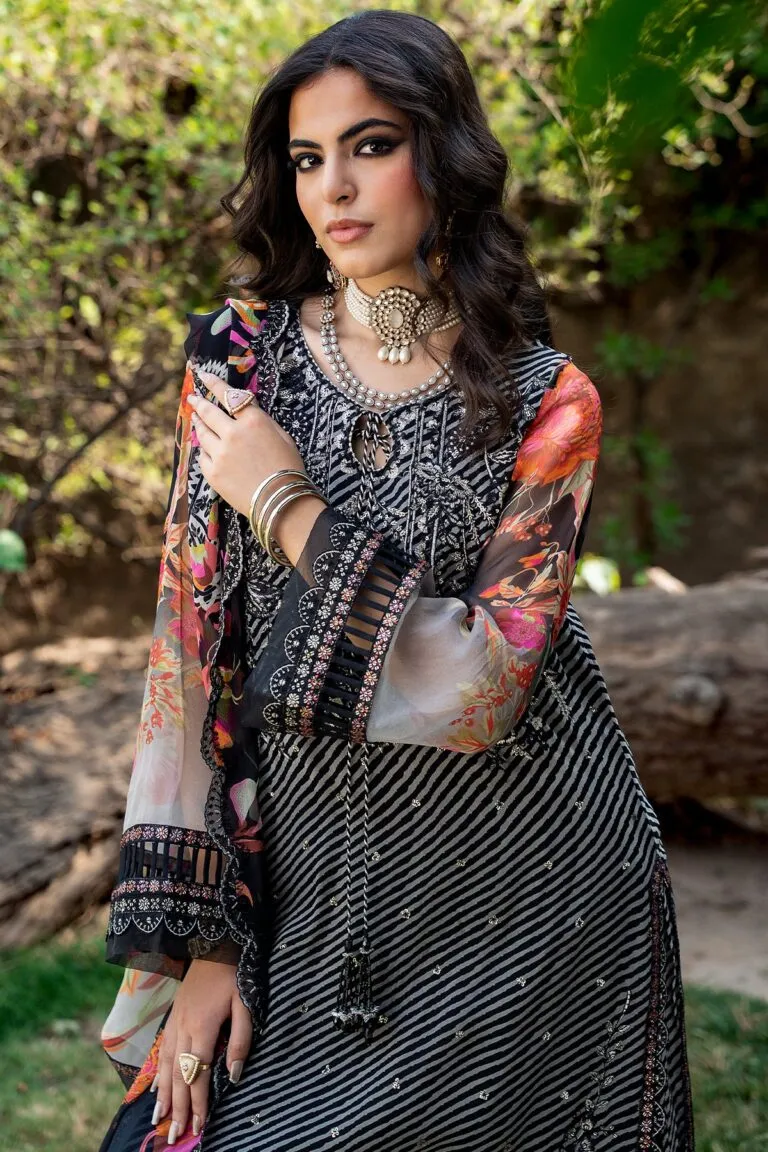 Charizma Combination Collection 3-PC Unstitched Embroidered Chiffon Collection VSLW6-02